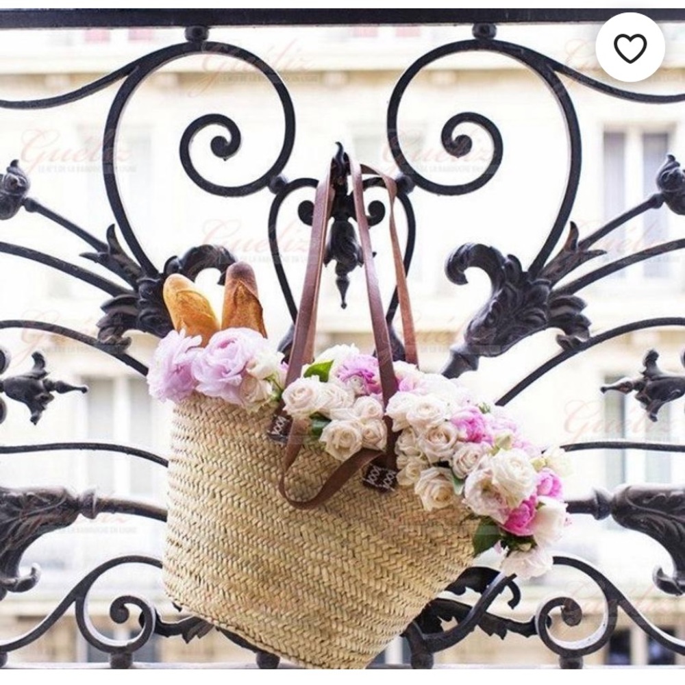 NATURAL BASKET XL with double flat leather handles